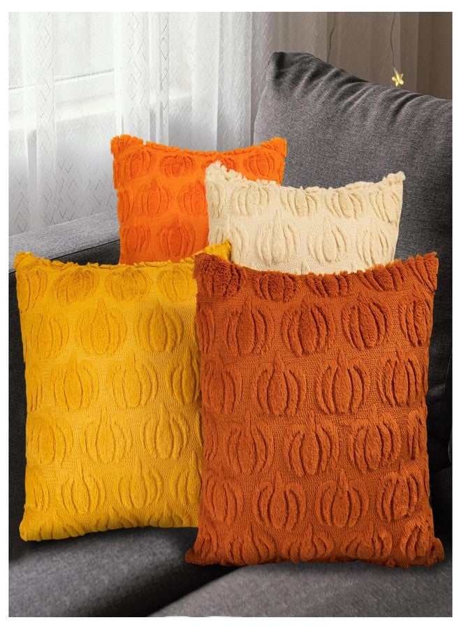 AYZTKUX Fall Pumpkin Throw Pillow Covers 18 x 18 Inch Set of 4, Fall Decorations Autumn Harvest Couch Cushion Pillow Covers for Home Sofa Bed Living Room Farmhouse Decor - Image 1
