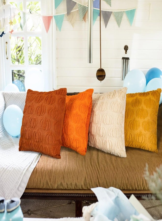AYZTKUX Fall Pumpkin Throw Pillow Covers 18 x 18 Inch Set of 4, Fall Decorations Autumn Harvest Couch Cushion Pillow Covers for Home Sofa Bed Living Room Farmhouse Decor - Image 4