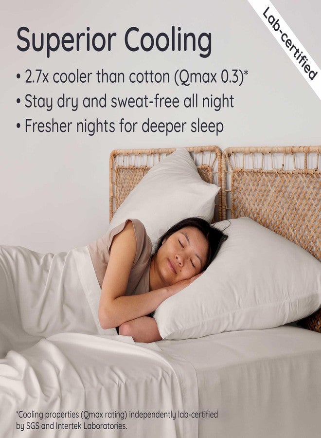 Bambaw 100% Viscose Derived from Bamboo Pillowcase Standard Size - Set of 2 Cooling Pillow Cases with Envelope Closure, Breathable & Soft Pillow Cases Standard Size (Sand) - Image 3
