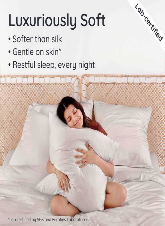 Bambaw 100% Viscose Derived from Bamboo Pillowcase Standard Size - Set of 2 Cooling Pillow Cases with Envelope Closure, Breathable & Soft Pillow Cases Standard Size (Sand) - Image 4