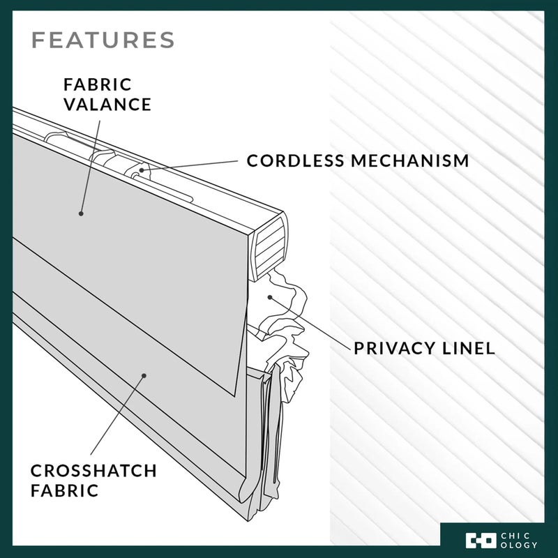 CHICOLOGY Roman Shades for Windows, Window Treatments, Roman Shades, Roman Window Shades, Room Darkening Shades, Window Shades, 24" W X 64" H, Belgian Flax (Privacy & Light Filtering) - Image 5