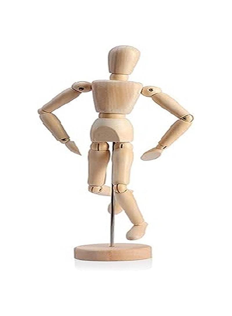 نموذج دمية خشبية بأطراف متحركة بطول 14 سم - Image 1