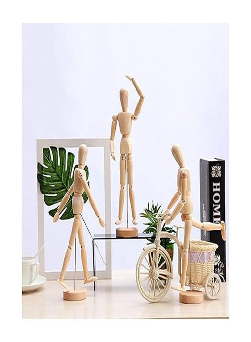 نموذج دمية خشبية بأطراف متحركة بطول 14 سم - Image 2