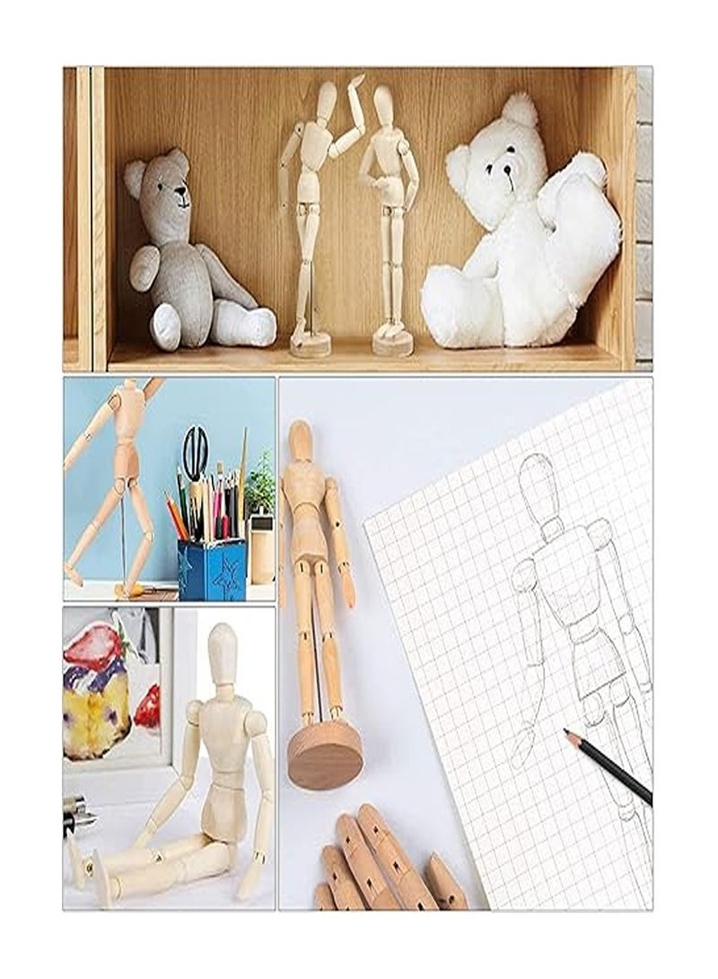 نموذج دمية خشبية بأطراف متحركة بطول 14 سم - Image 3