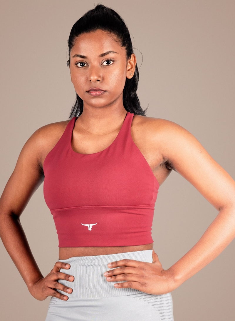 THUGFIT AeroFit High-intensity Long Line Sports Bra - Red