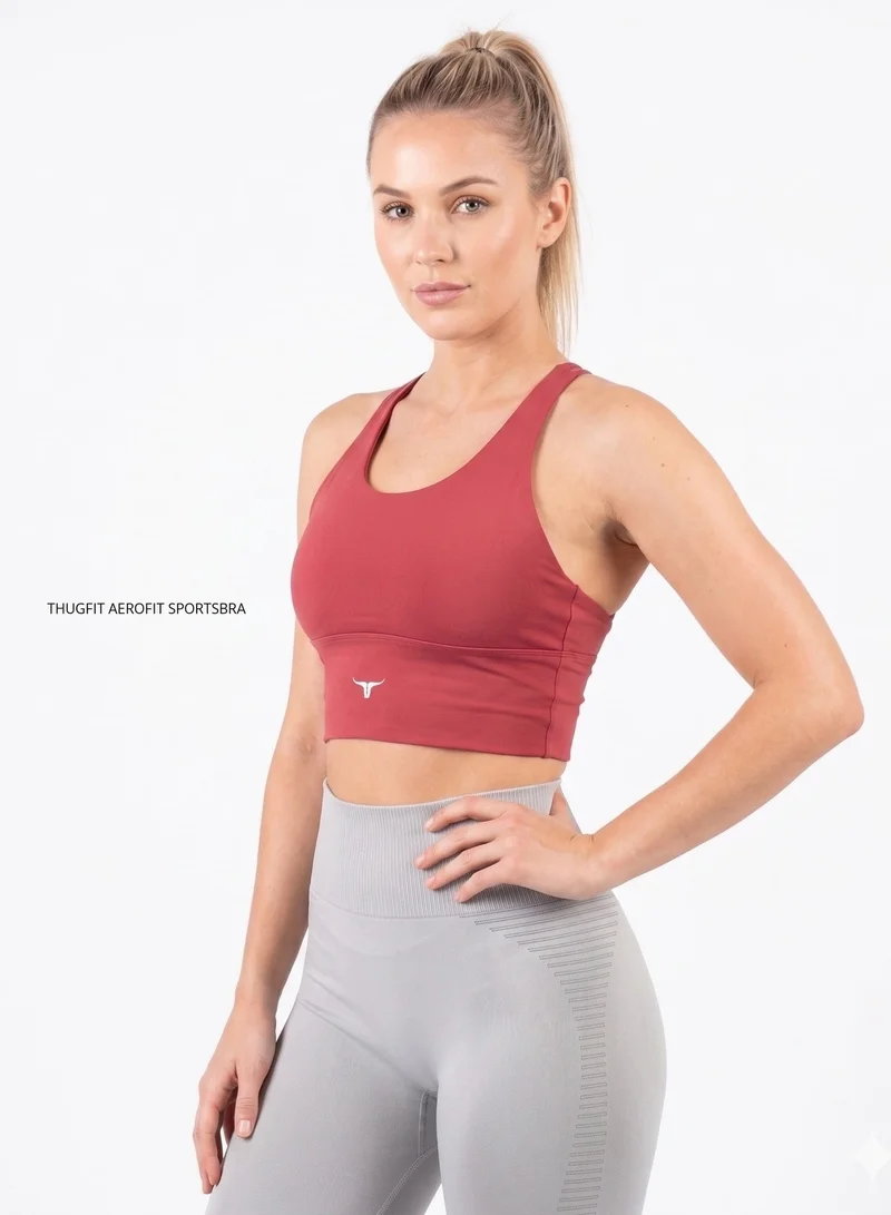 THUGFIT Red AeroFit High-intensity Long Line Sports Bra - Red for Women | Best Price UAE