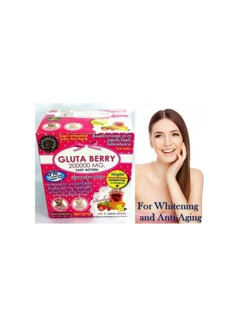 Gluta GLuta Berry Juice 20000 mg Fast Action10 Sachets | Best Price KSA