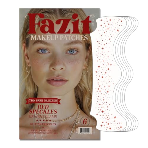 Fazit Beauty Face Makeup Patches - Waterproof Red Speckles - Temporary - 6 Count - Image 1