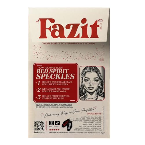 Fazit Beauty Face Makeup Patches - Waterproof Red Speckles - Temporary - 6 Count - Image 2