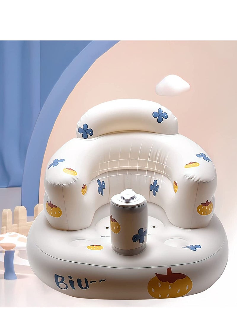 إكسفور Baby Inflatable Seat for Sitting up 3 Months Infant Air Pump Back Support Sofa Built in Pump Baby Support Seat Summer Toddler Chair for Sitting up Baby Shower Chair Boys Girls Gifts - Image 2