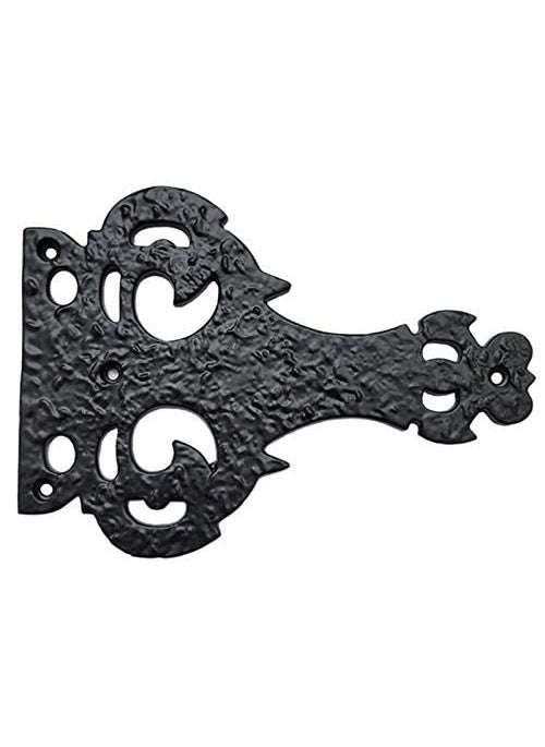 Adonai Hardware Adonai Hardware 7 Inch Lysanias Antique Iron False Hinge Supplied as 2 Pieces per Pack Matte Black Powder Coated  - Image 2