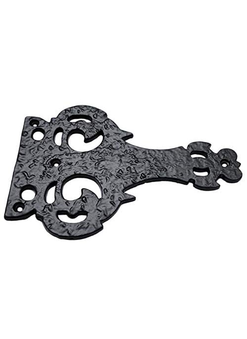 Adonai Hardware Adonai Hardware 7 Inch Lysanias Antique Iron False Hinge Supplied as 2 Pieces per Pack Matte Black Powder Coated  - Image 5