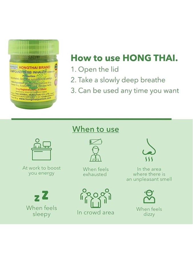 Hong Thai Compound Thai Herb Inhalant, Pack of 3, (Packaging May Vary) - Image 3