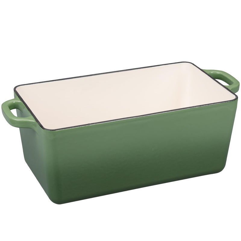 EDGING CASTING Enameled Cast Iron Dutch Oven, Oblong Bread Oven for Sourdough Bread Baking, Baking Pan, Dual Handles, Oven Safe, 4 Quart, Pistachio Green - Image 5