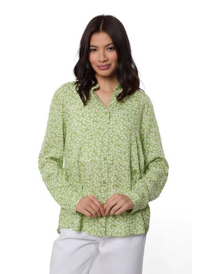 Premoda قميص فيسكوز أساسي مطبوع بأكمام طويلة - Image 1