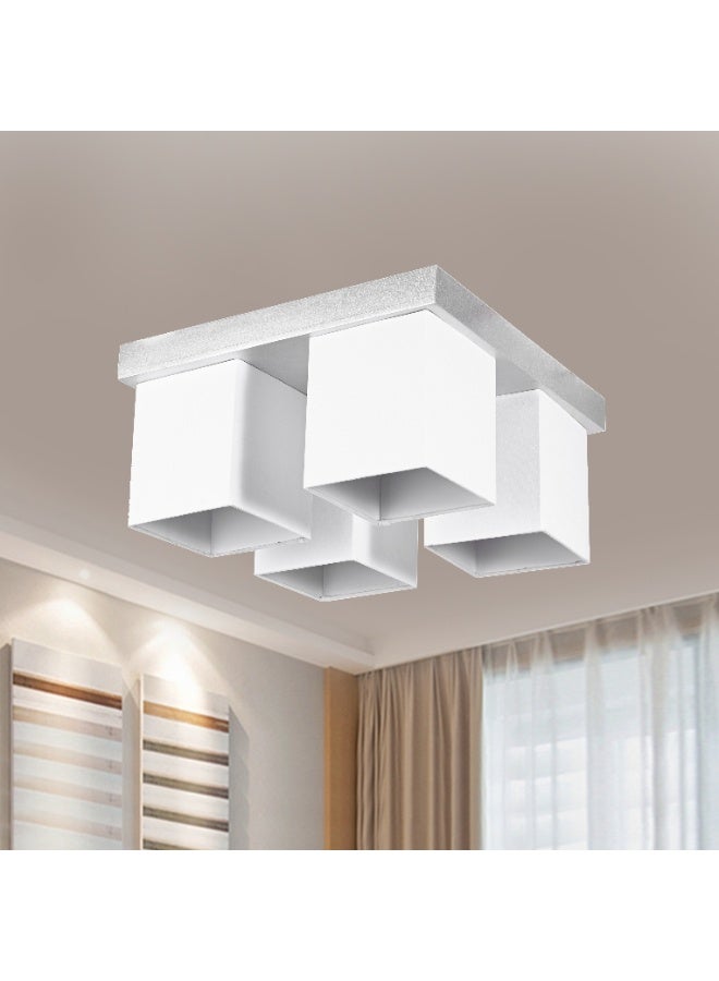 El Rawda Lighting Orita Ceiling Lamp - 4 Lights | modern decorative LED E27 pendant light ceiling lamp hanging | suitable for any room | Color: White | Size: 40x40 cm - Image 2