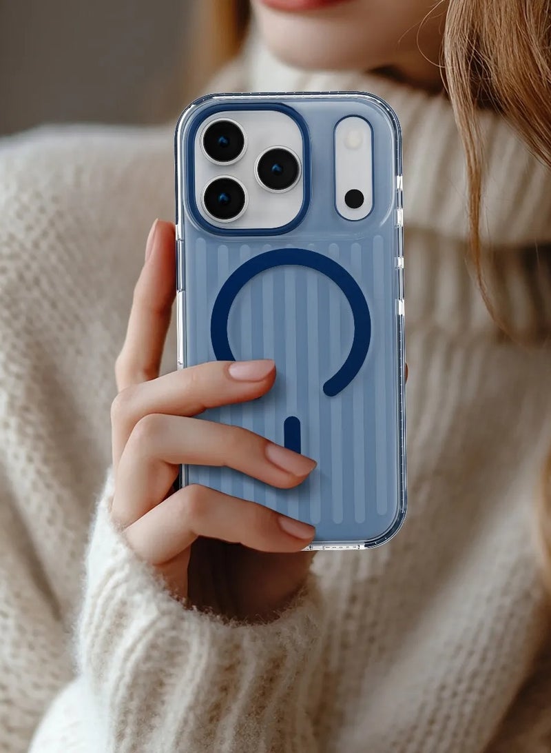 LEVELO iPhone 17 Pro Max MagSafe Case Cabin With 2H Scratch Resistance / Raised Bezels For Camera & Screen / Shock-Resistant-Bumper / Shockproof Corners Back Cover - MidNight Blue - Image 2