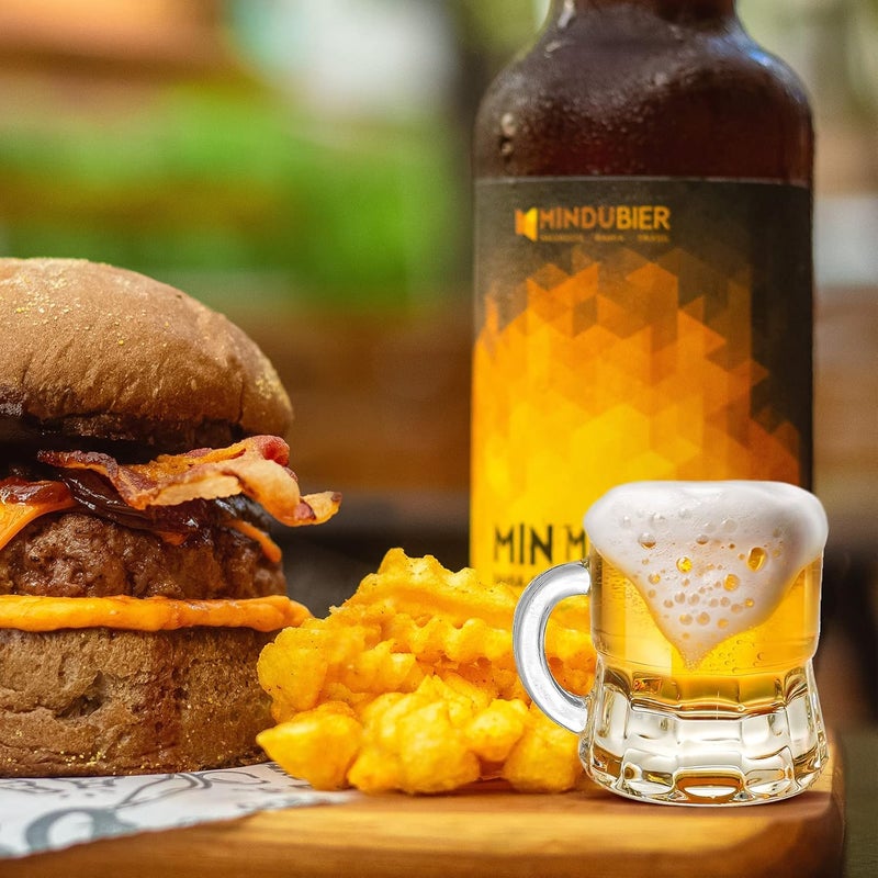 INFTYLE Beer Mug, Shot Glasses 2 oz Steins Beer Glass Mini Mason Clear Mugs Small Juice Cups Tasting Glasses for Drinking Beer Festival (Glass, 24 pack-2oz) - Image 5