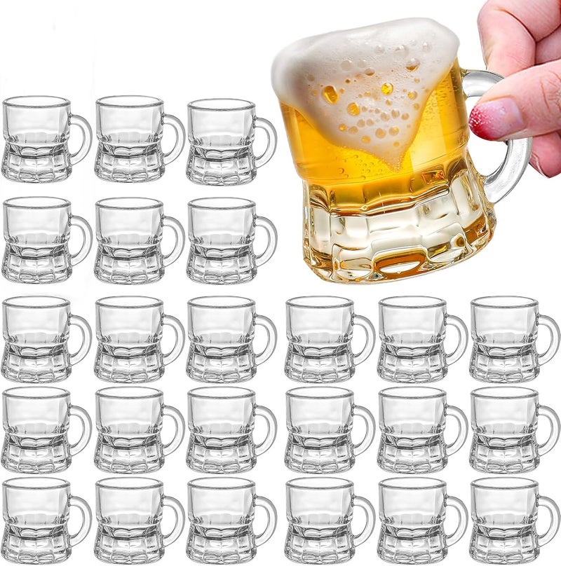 INFTYLE Beer Mug, Shot Glasses 2 oz Steins Beer Glass Mini Mason Clear Mugs Small Juice Cups Tasting Glasses for Drinking Beer Festival (Glass, 24 pack-2oz) - Image 1