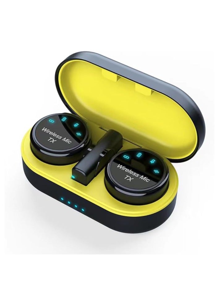 Wireless lavalier microphone, magnetic mini lapel microphone with LED display, 2.4GHz dual microphone with noise cancellation, 300m transmission range for iOS and Android devices - Image 1