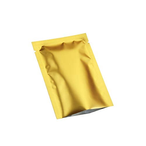 QQ Studio 200 PCS Metallic Mylar Foil Open Top Sealable Bags (7x10cm (2.7x3.9"), Gold) - Image 1