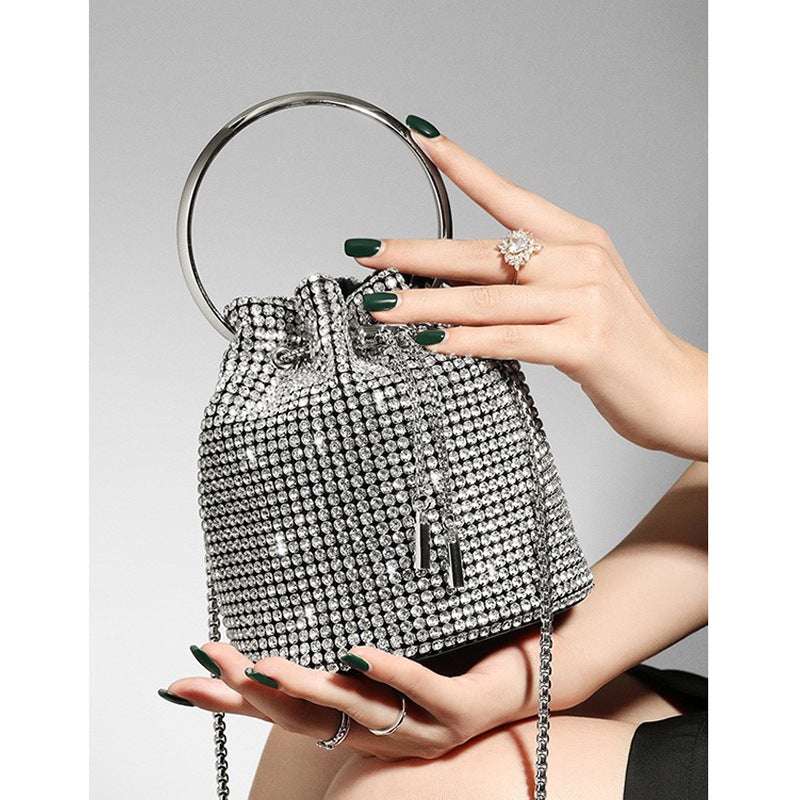Bright Diamond Net Red Full Diamond Rhinestone Bag For Women 2023 New All-Match Messenger Bag Ins Chain Portable Bucket Bag - Image 2