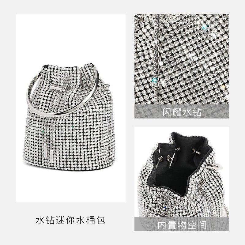 Bright Diamond Net Red Full Diamond Rhinestone Bag For Women 2023 New All-Match Messenger Bag Ins Chain Portable Bucket Bag - Image 5