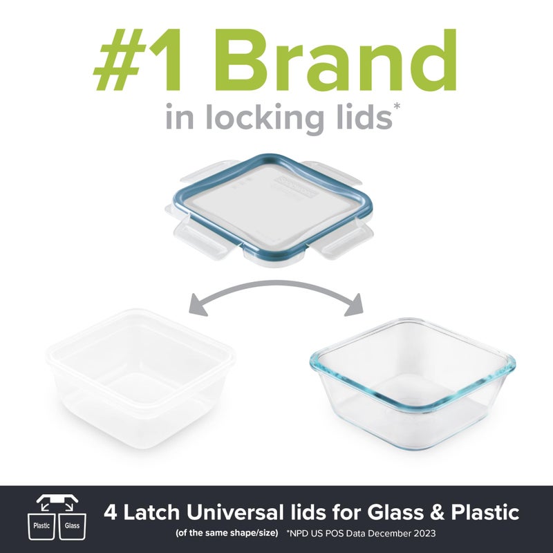 Snapware Plastic Total Solution 16-Pc Food Storage Containers Set, (4) 2-Cup & (4) 1.2-Cup Round Meal Prep Container, Plastic BPA-Free Lids with 4 Locking Tabs, Microwave, Dishwasher, and Freezer Safe - Image 5