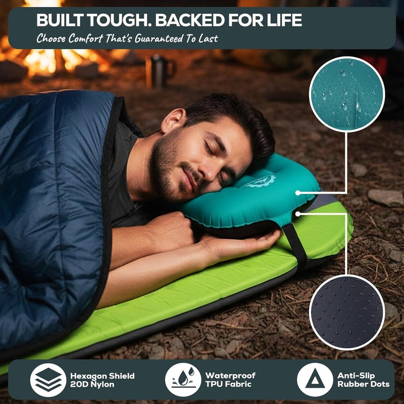 Gear Doctors 3.5oz Compact Ultralight Inflatable Camping Pillow— Inflatable Camp Pillow— Backpacking Pillows Ultralight— Camping Pillows for Sleeping, Hiking, Traveling, Beach, Office Working [Orange] - Image 5