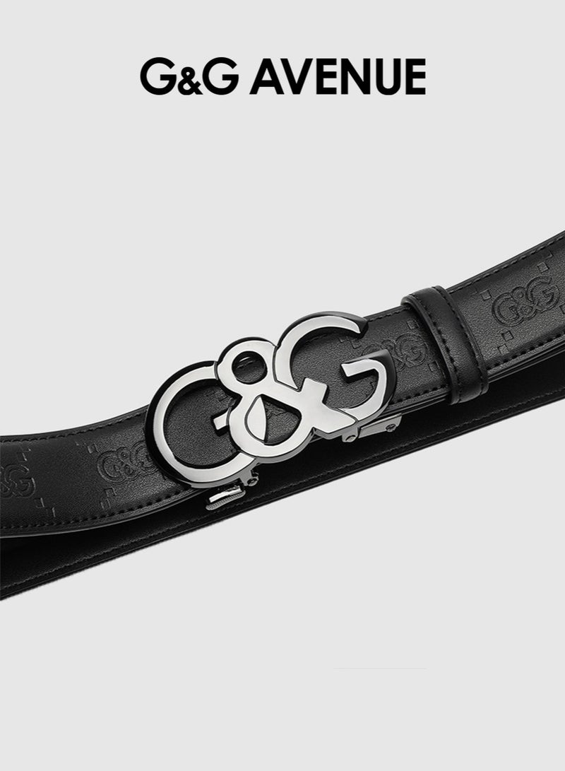G&G AVENUE Men's belt, belt, men's genuine leather formal belt, men's classic retro needle buckle belt, suitable for jeans, pants, formal, casual, denim, and workwear  - Image 2