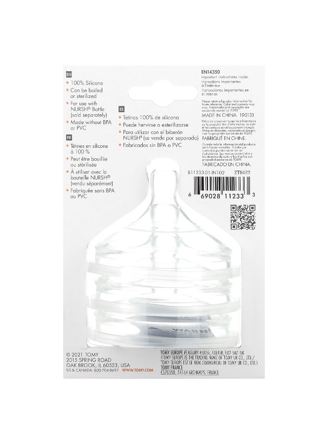 Boon, Nursh, Silicon Nipples, Medium, 3 Months+, 3 Nipples - Image 2