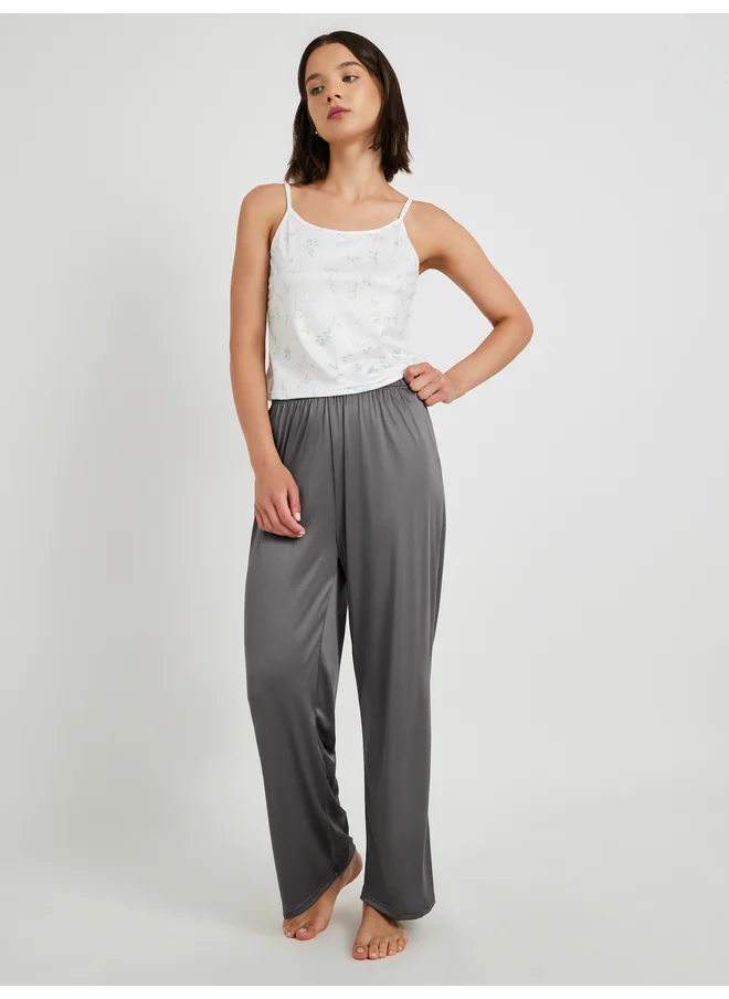 Take Two Take Two Printed Strappy Regular Fit Cami and Pyjama Set
