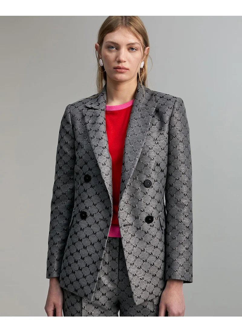 Lola Casademunt Jacquard monogram blazer