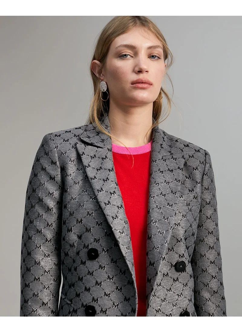 Lola Casademunt Jacquard monogram blazer