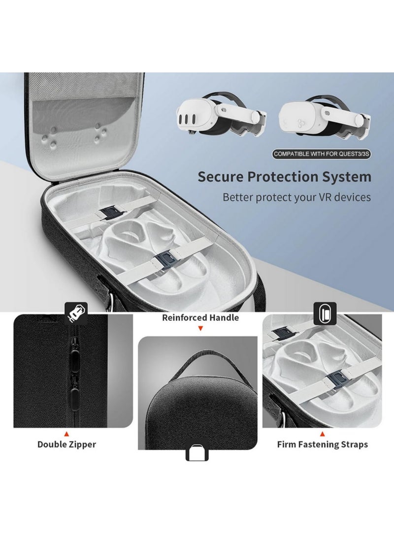 1pcs Storage Case Bag For Meta Quest 3 Portable Carrying Travel Case Hard EVA Storage Box For Meta Quest 3S VR Accessories Black - Image 4