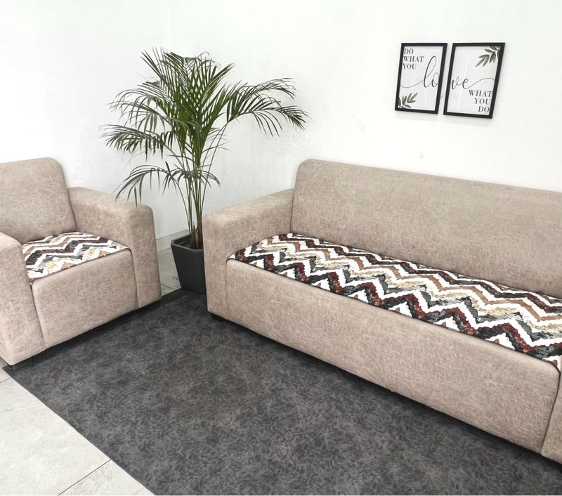 AMAZE ATTIRES Polycotton Printed Sofa Seat Cover For Single Seater With Heavy Antiskid Backing & Easily Machine Washable Sofa Seat Runner For Couch Or Home Living Area - (22 X 22 Inches) Aasr006 - Image 2