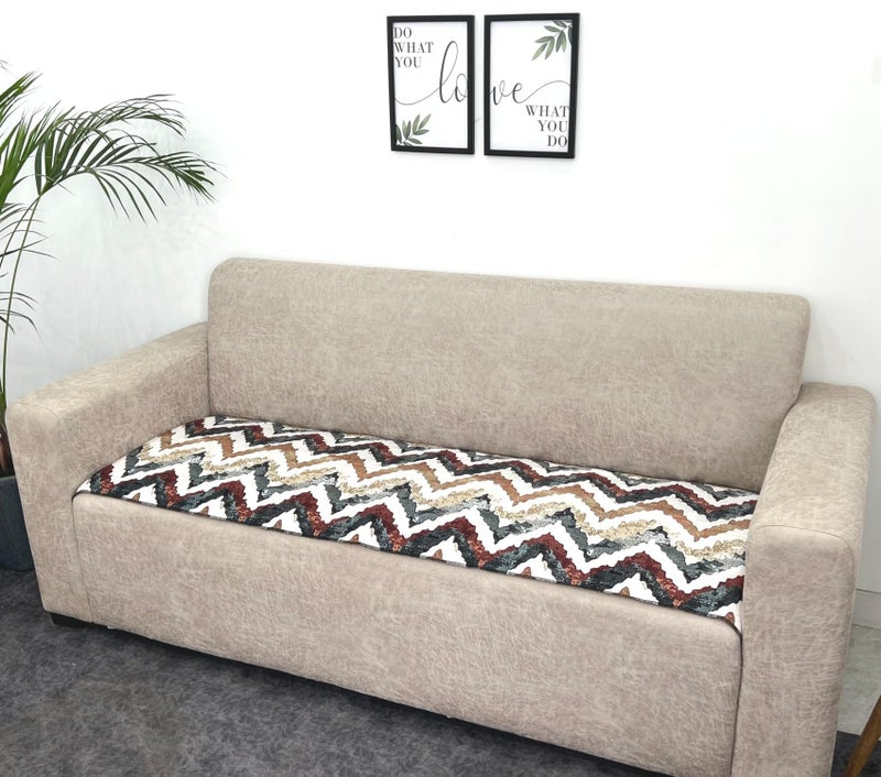 AMAZE ATTIRES Polycotton Printed Sofa Seat Cover For Single Seater With Heavy Antiskid Backing & Easily Machine Washable Sofa Seat Runner For Couch Or Home Living Area - (22 X 22 Inches) Aasr006 - Image 3