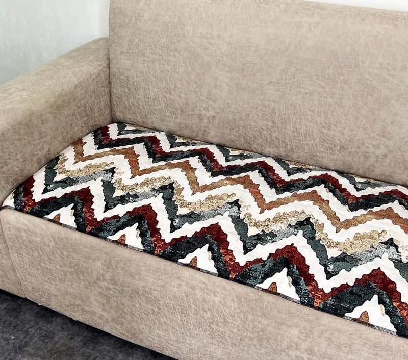AMAZE ATTIRES Polycotton Printed Sofa Seat Cover For Single Seater With Heavy Antiskid Backing & Easily Machine Washable Sofa Seat Runner For Couch Or Home Living Area - (22 X 22 Inches) Aasr006 - Image 4