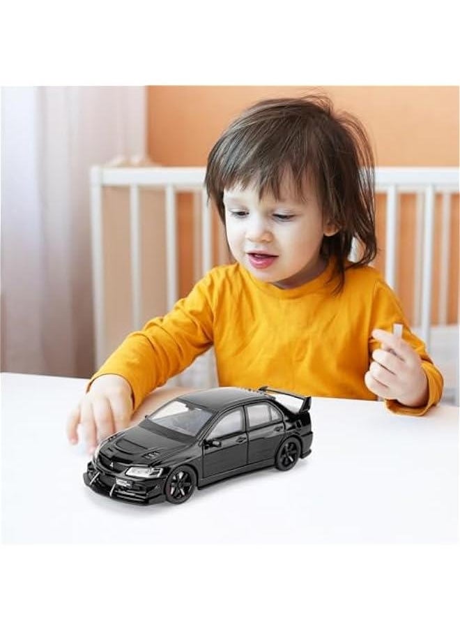 Generic - Toy Car Compatible for 1:32 Mitsubishi Lancer Evolution Model Car, Pull Back Diecast Collectible Car with Sounds ＆ Lights for Kids Boys Girls and Adults, Gift Black - Image 1