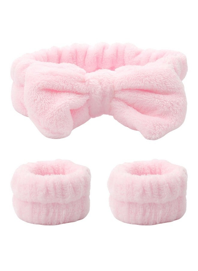 Mekupeu Spa Special Headband Women Wash Face Soft Microfiber Headband Ladies Spa Hairwrap Hairband Washing Face Shower Makeup Bath (Pink) - Image 1