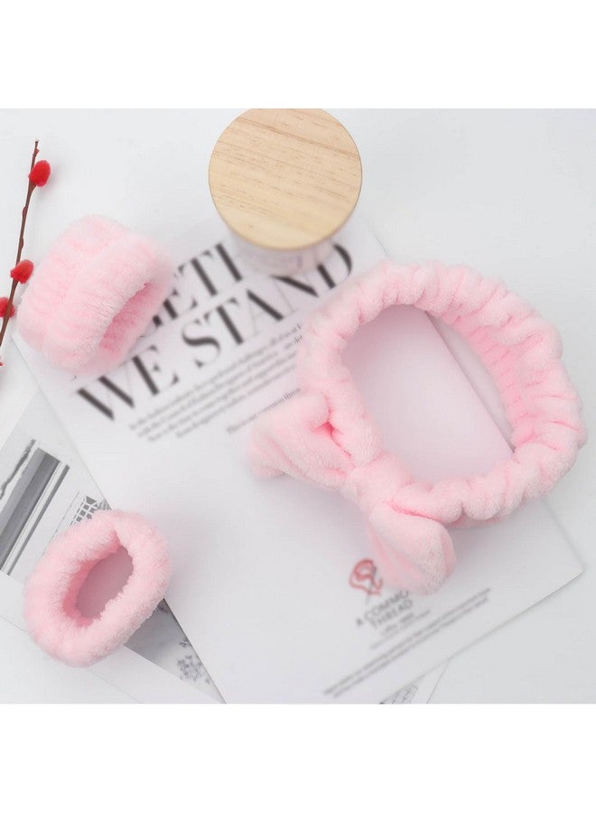 Mekupeu Spa Special Headband Women Wash Face Soft Microfiber Headband Ladies Spa Hairwrap Hairband Washing Face Shower Makeup Bath (Pink) - Image 3