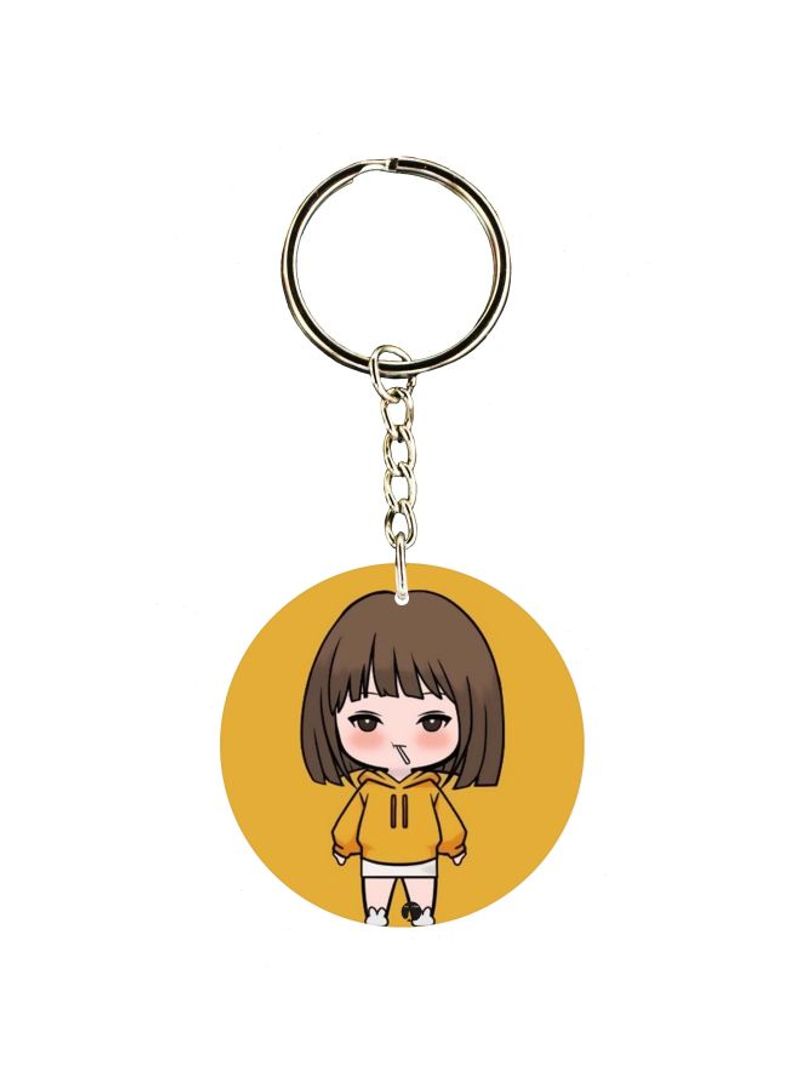 Cartoon Themed Single Sided Keychain