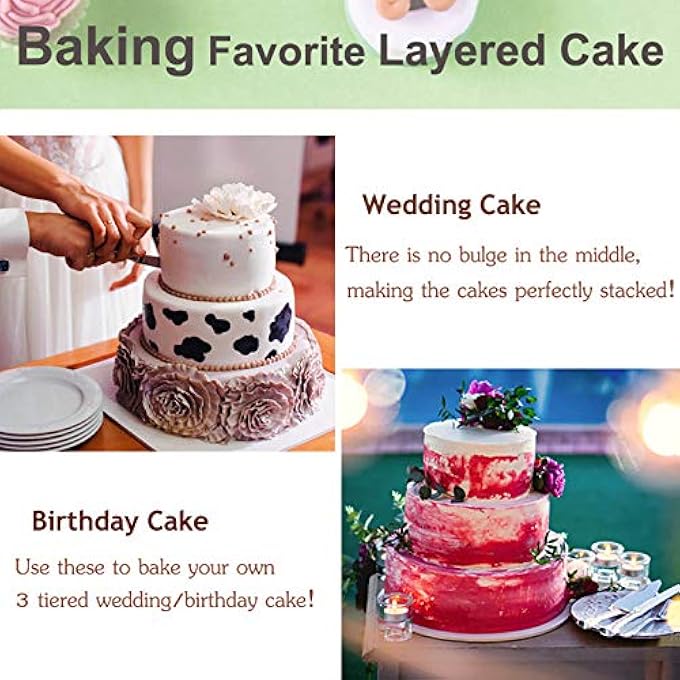 Cake Pan Set Of 3 6 Inch8 Inch9 Inch Stainless Steel Round Layer Cake Baking Pans Perfect For Birthday Wedding Tier Cake NonToxic  Healthy Mirror Finish  Dishwasher Safe - Image 5