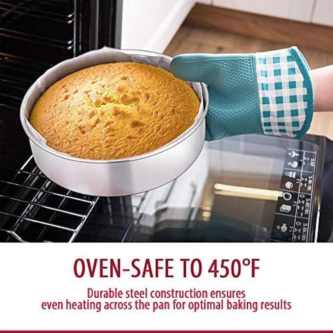 Cake Pan Set Of 3 6 Inch8 Inch9 Inch Stainless Steel Round Layer Cake Baking Pans Perfect For Birthday Wedding Tier Cake NonToxic  Healthy Mirror Finish  Dishwasher Safe - Image 4