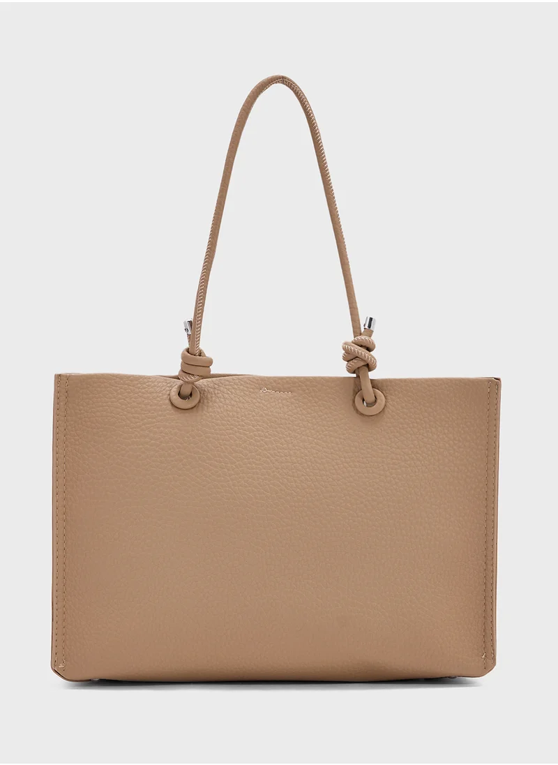 Ginger Knot Detail Large Tote Bag