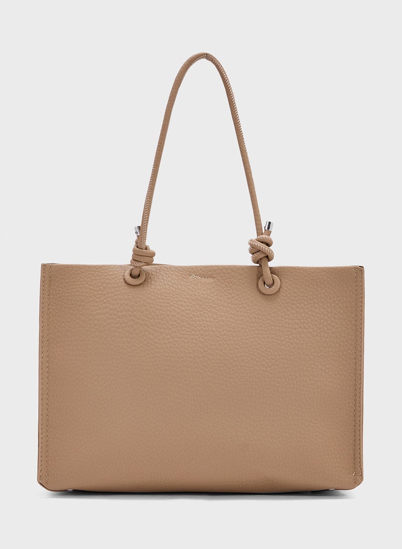 Ginger Knot Detail Large Tote Bag - Image 3