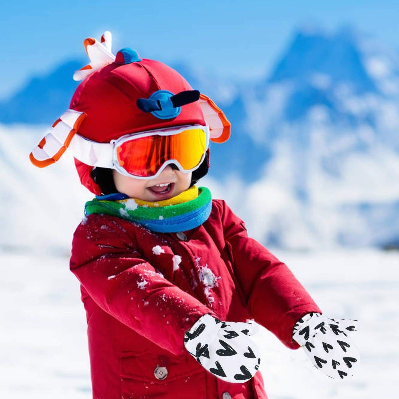 American Trends Lined Fleece Toddler Mittens Kids Winter Warm Gloves Child Ski Gloves Waterproof Snow Baby Mitten for Boys Girls Deep Blue S - Image 5