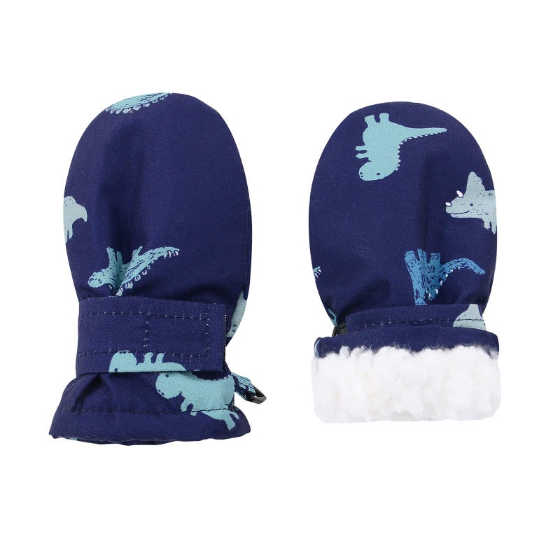 American Trends Lined Fleece Toddler Mittens Kids Winter Warm Gloves Child Ski Gloves Waterproof Snow Baby Mitten for Boys Girls Deep Blue S - Image 1