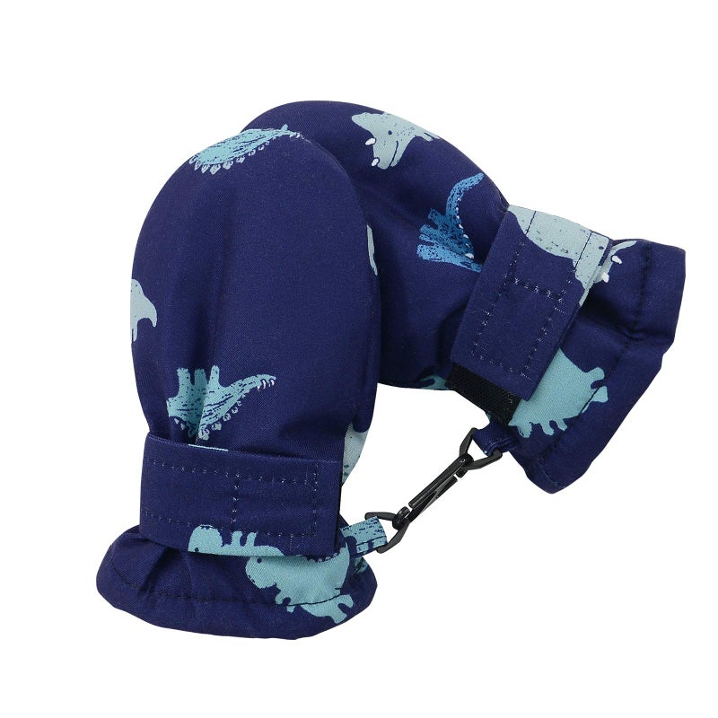 American Trends Lined Fleece Toddler Mittens Kids Winter Warm Gloves Child Ski Gloves Waterproof Snow Baby Mitten for Boys Girls Deep Blue S - Image 2