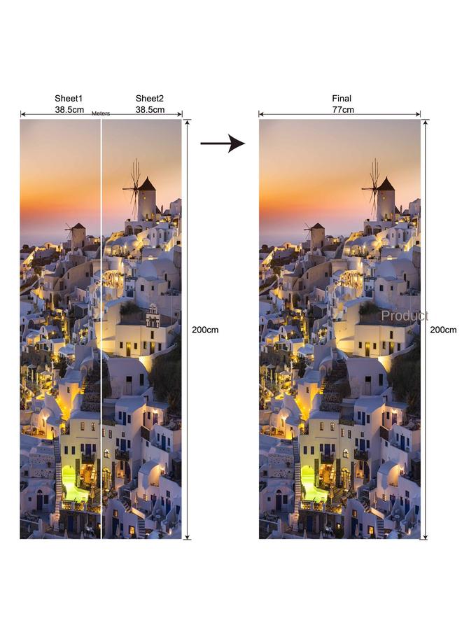 Bluejw Foreign Trade Goods 77/90cm Landscape Decoration Simulation Door Stickers Bedroom Living Room Door Renovation Pvc Wall Stickers A Generation Of Hair - Image 1